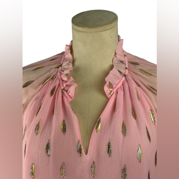 LILLY PULITZER • SAVANNA BLOUSE • "PINK TROPICS TINT" - Picture 4 of 11